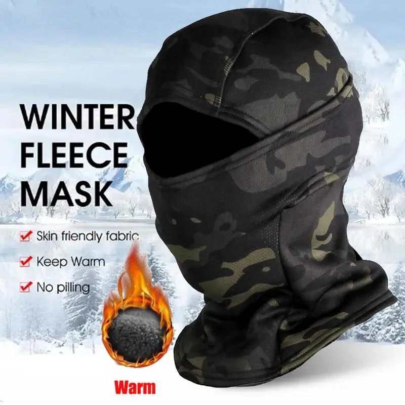 Adults' Unisex Hyperwarm Winter Fleece Full Balaclava - Cold-Proof Thermal Face Covering, Ski Mask Sports & Outdoor Hat, Camouflage Print Helmet Lining for Skiing, Biking