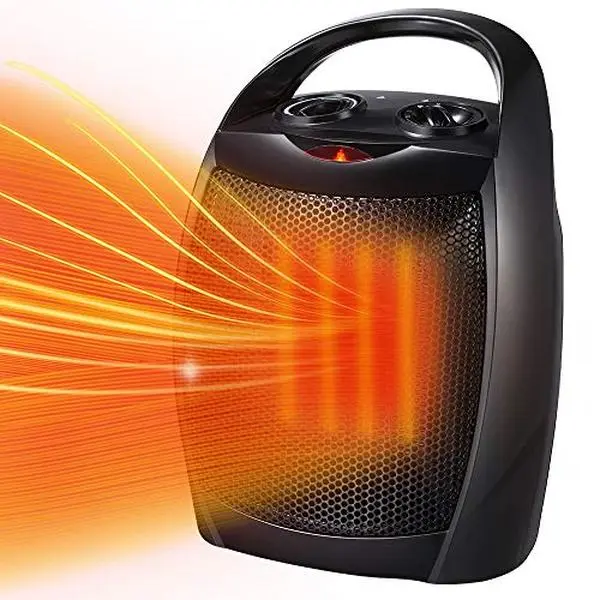R.W.FLAME Small Space Heater for Indoor Use, Electric Ceramic Space Heater, Portable Heaters Fan for Office and Bedroom with Adjustable Thermostat ETL Listed,1500W
