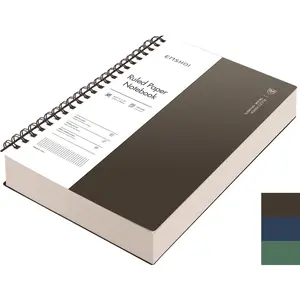 EMSHOI A4 Spiral Notebook College Ruled Lined Journal, 11.2" X 8.27",150 Sheets, 100gsm Thick Paper, Waterproof Softcover, Twin-Wire Binding, for Women Men School Work Business Writing, Gifts-Coffee