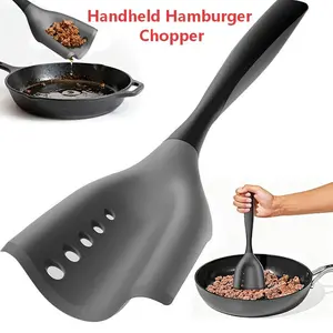 Mincing Spatula Meat Chopper, Hamburger Grinder, Heat-Resistant Meat Smasher, Ground Beef Chopper Tool, Potato Mixing & Mashing Tool, Meat & Poultry Tenderizer, Nonstick Kitchen Cooking Utensil