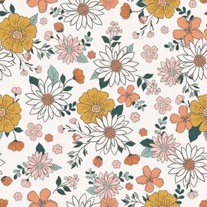 Retro Daisy Floral Peel and Stick Wallpaper Vintage Floral Wallpaper for Bedroom Living Room Nursery 17.7''x118'' Renter Friendly Removable Wallpaper Floral Contact Paper for Cabinets Drawers