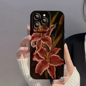 An Elegant Oil Painting of Lilies Suitable for TPU Patterns, Designed for Iphone 17 Pro Max Cases, Compatible with Iphone 15 Pro Max/14/17 Plus/15/13 Pro/12/11/X/Xr/Xs Max, Offering Durable Protection with a High Aesthetic Cover Protective