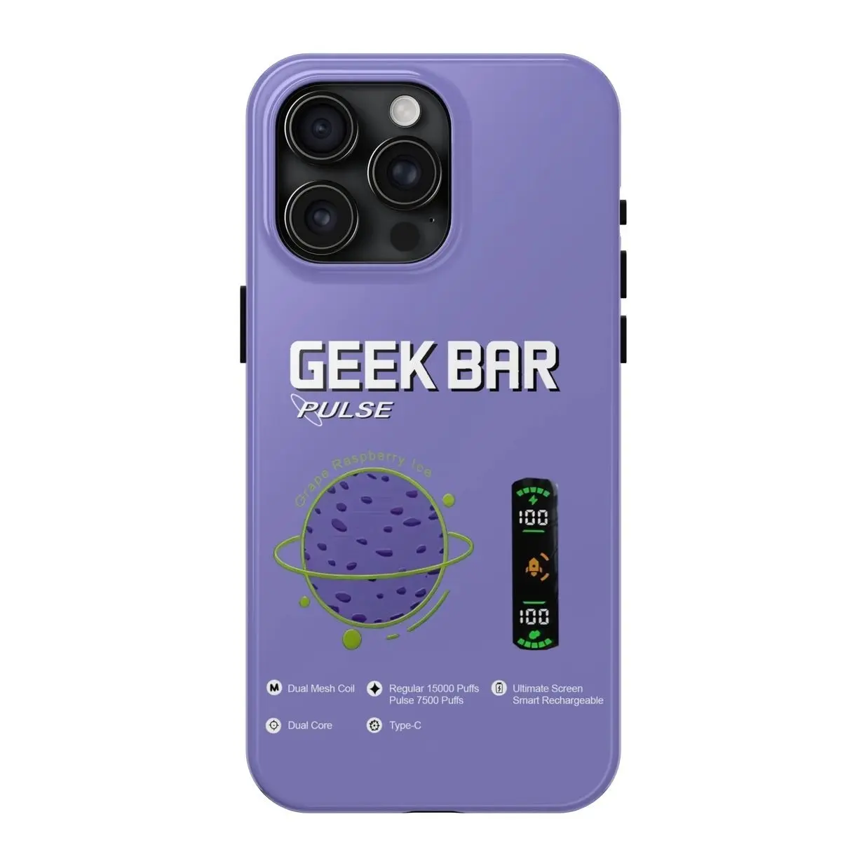 Geek Bar Pulse Flavors Tough/Magsafe Phone Case, iPhone 17 16 15 14 13 12 11 X 8 7 Pro Max/Pro/Mini, SAMSUNG GALAXY 21 S22 S23 S24 25 ULTRA PLUS Shockproof Anti-Drop Protective Cases Z
