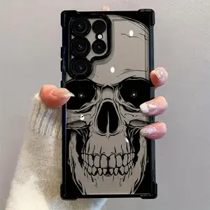 COOL Skull Mobile Phone Case for Galaxy S25 S24 S23 S22 S21 FE Ultra Plus 4G 5G Anti-Fall Transparent Soft Back Cover