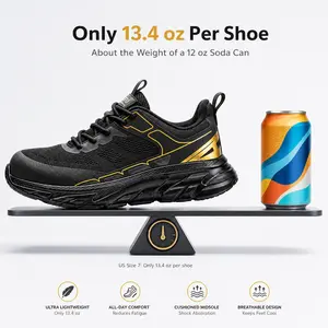 Men's & Women's Lightweight Breathable Steel Toe Safety Footwear, Low-Top Closed Anti-Slip Work Sneakers for Worker Construction & Warehouse Use