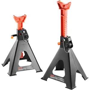 【Summervibes】VEVOR Jack Stands, 6 Ton (13,000 lbs) Capacity Car Jack Stands Double Locking, 14.2 -23 inch Adjustable Height, for lifting SUV, Pickup Truck, Car and UTV/ATV, Red, 1 Pair