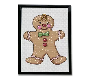 Spot Colors Gingerbread Man Counted Cross Stitch Kit