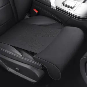 Car Leg Support Extender, Adjustable Seat Cushion for Driver Fatigue Relief, Portable Leg Rest Pad with Non-Slip Design for Long-Distance Driving, Breathable Leather Cover(Black)