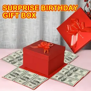 5-Layer DIY Creative Explosion Gift Box Set, Self-Made Mystery Gifts, Surprise Photo Album, Birthday, Valentine's Day, Christmas Party Decorations, Anniversary Box