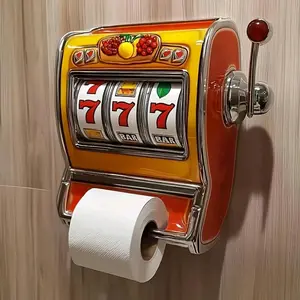 New Slot Machine Toilet Paper Holder, Retro Casino Style Bathroom Decor, Creative Roll Dispenser, Fun Home Accessory, Bathroom Accessories, Metal Edge, Vintage Slot Machine