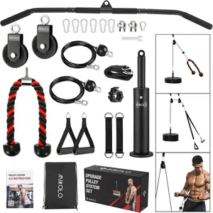 Weight Pulley System - LAT Pulley Attachments with Length Cable for Full Body Training, Home Gym Set, 2023 Version