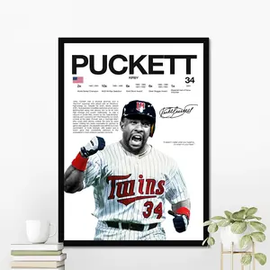 Kirby Puckett Minnesota Baseball Poster | Hardline Series Wall Art | Aesthetic Game Day Decor | Sports Fan Gift
