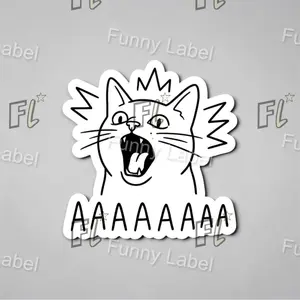 Internal Screaming Funny Cat Meme Sticker