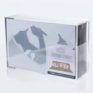PKMN TCG Acrylic Case for Charizard UPC,  Acrylic Storage Box with Thick Magnetic Lid for PKMN, Stackable Display Protector Precision-Fit Clear Case for PKMN Booster Box & Charizard Ultra Premium Collection Trading Graded Game Cards
