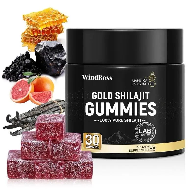 Organic Gold Shilajit Mineral Chewable Gummies - Portable Adult Edible Dietary Supplements, 30 Gummies Healthcare & Fitness Support Vitamin Bottle