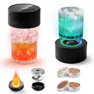 PockFog  Old Fashioned Electric Whiskey Cocktail Smoker Kit Lighting Holder 2 in 1 Led Outdoor Waterproof