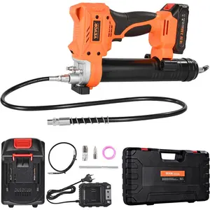 VEVOR Cordless Grease Gun, 8000 PSI Max Pressure, 20V Electric Grease Gun with 2.0 Ah Battery & LED Light, 35.4-inch Long Hose & Carrying Case, Variable Speed Triggers, Vehicles or Machines Greasing