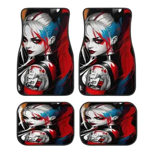 Universal Car Floor Mats Set, Thick Printed Design Style, Fits Tesla Model Y, Small Cars, Suvs, Halloween Christmas Gift, Car Interior Accessories Girls, Floor Mats for Car, Car Accessories Women