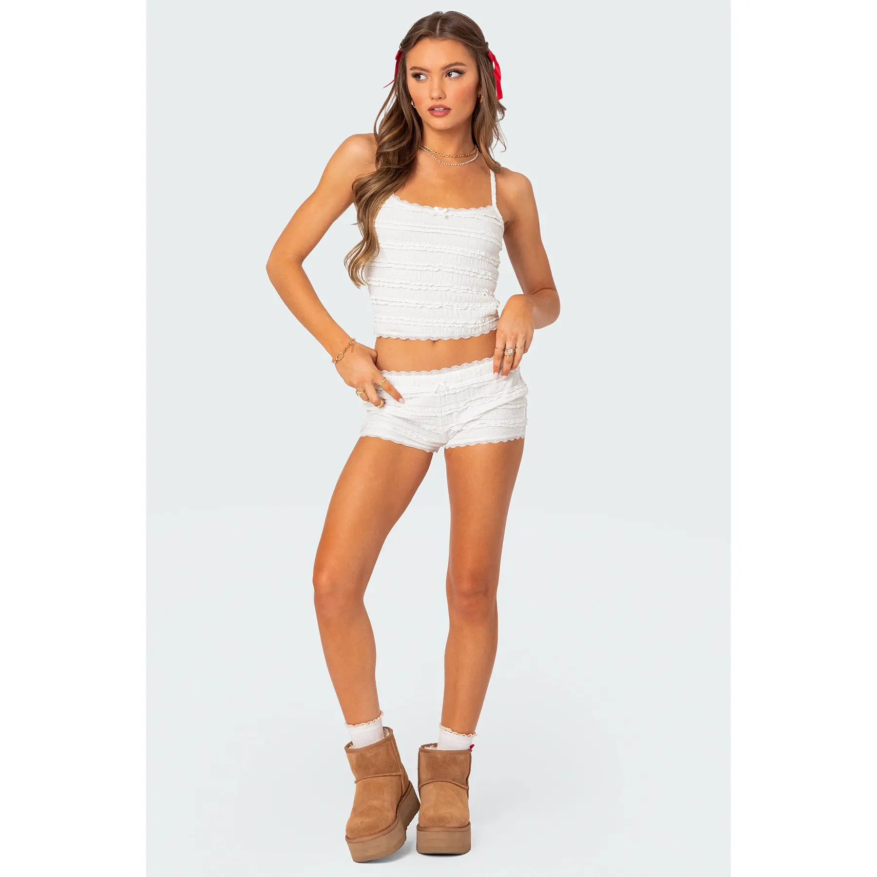 Lucy Ruffled Lace Shorts