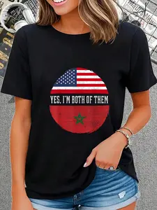 100% Cotton USA Flag Morocco Heritage DNA T-Shirt