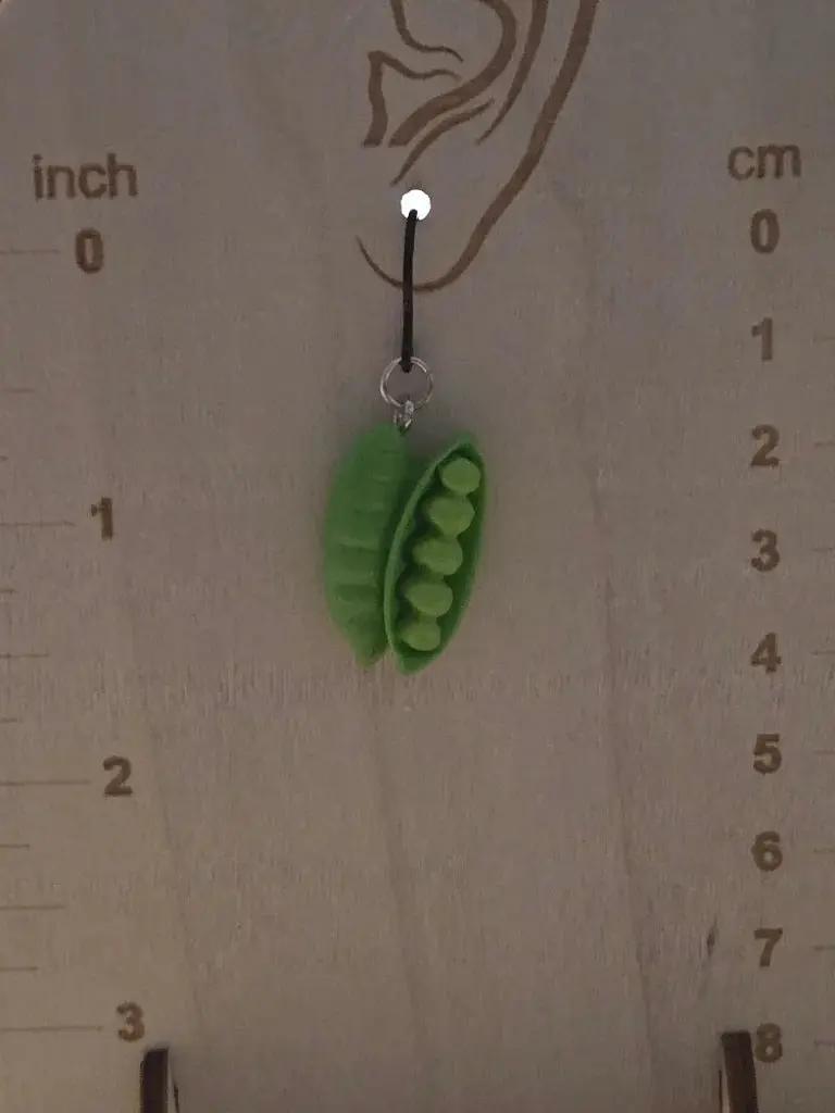 5 Peas in a pod Plastic dangly earrings