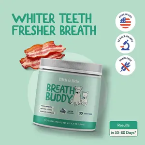 Fifth and Fido Breath Buddy Dental Powder Bundles - Bacon-Flavored Natural Oral Care with Natural Herbs for Dogs, Tartar Removal, Fresh Breath, Clean Teeth, Gentle Sensitive Stomach Daily Food Topper Sprinkle