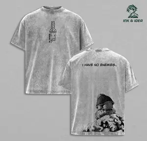 Vinland Saga Anime Double Printed Vintage Washed Tee Unisex Oversize Heavyweight Cotton T-shirt for Anime Fans and Lovers