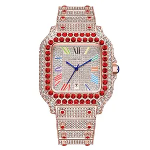 Dayand Night 2025 New Luxury Iced-Out Moissanite Full Diamond Roman Quartz Watch, Business Casual Timepiece for Men & Women, Ideal Gift for Valentine's/Anniversary/Birthday