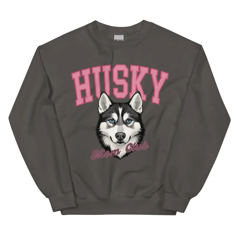 Husky Mom Club Sweatshirt ~ Sweatshirt Unisex Apparel Relaxed Fit Printed in the USA Clothing Womenswear Casual and Comfortable