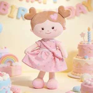Onetoo Baby Girl Doll 1st Birthday Gift Baby Shower Gift Idea Soft Cuddly Plush Toy First Birthday Surprise Toddler Girl Gift Christmas Present Nursery Room Decor Cute Collectible Rag Doll