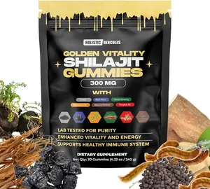 Holistic Hercules Himalayan Gold Shilajit Gummies with Ashwagandha Black Maca Tongkat Ali Panax Ginseng Mucuna | 100% Natural Organic | Vegan Non-GMO Sugar-Free (30)