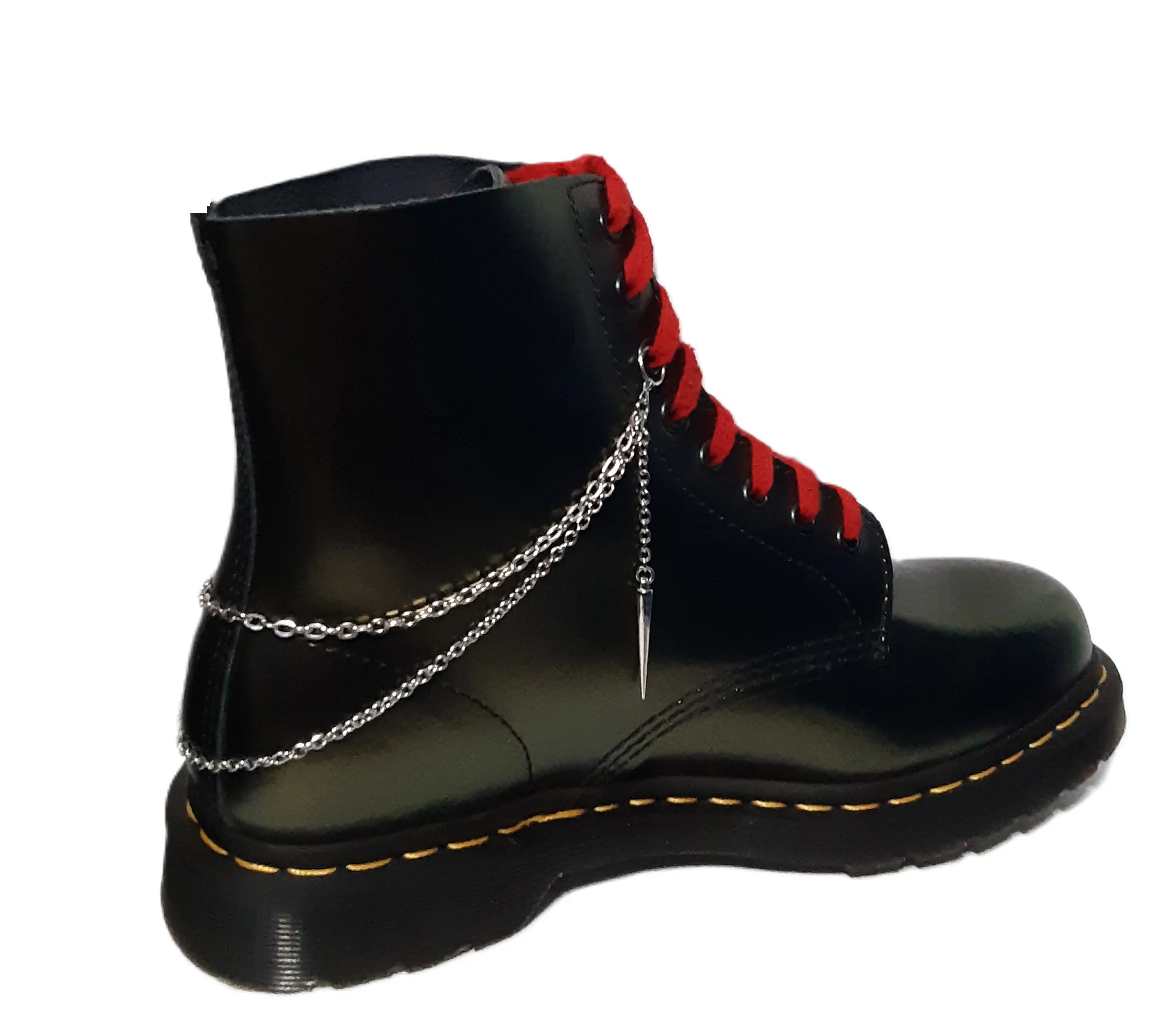 Single Spiked 2-Strand Chain High-Top Shoe or Boot Chain Available in 5 Colors