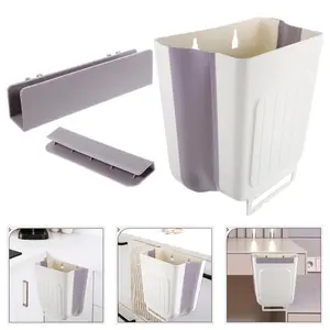 Foldable Hanging Kitchen Trash Can, Space Saving Garbage Bin for Under Sink & Countertop, Perfect for Food Scraps, Kitchen Waste & Tableware Storage