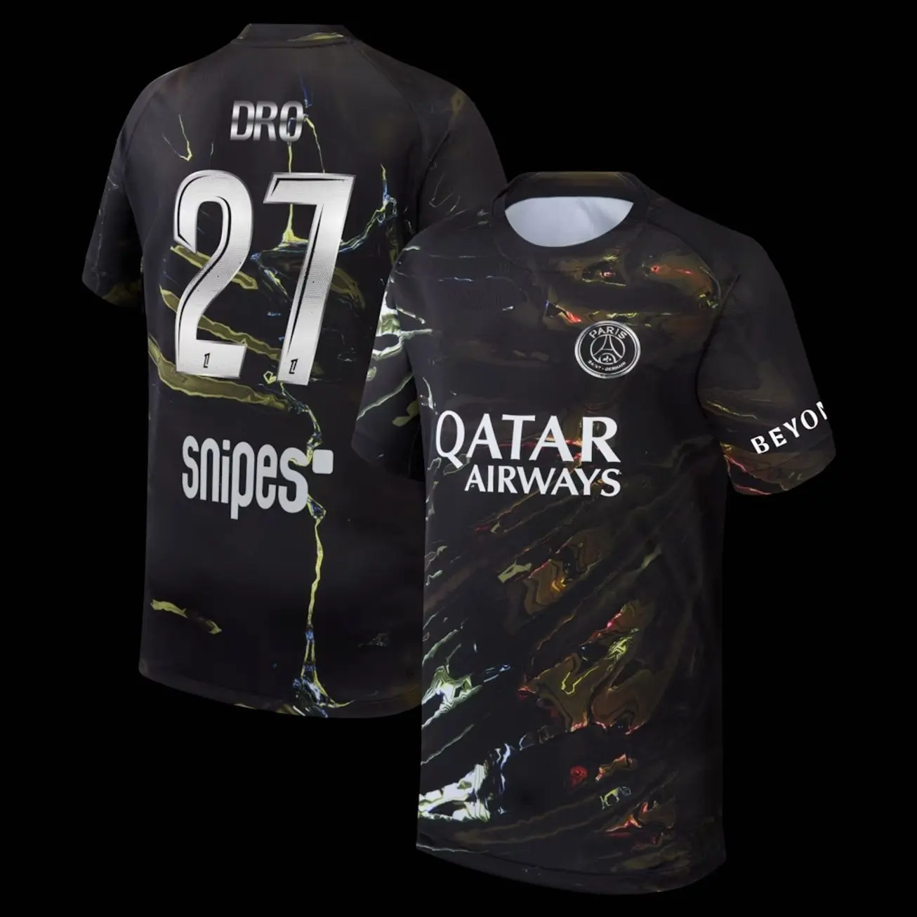 Unisex Soccer/Football Paris Saint-Germain Club Dro 27 2025/26 Night Edition Stadium Replica Jersey - Black
