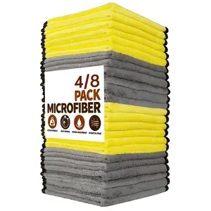 Microfiber Cleaning Cloths, 4/8 Counts Durable Clean Soft Reusable Double-Sided Super-Absorbent Cloths for Home, Kitchen, Office, Bathroom and Car, Household Items, Home Cleaning Products