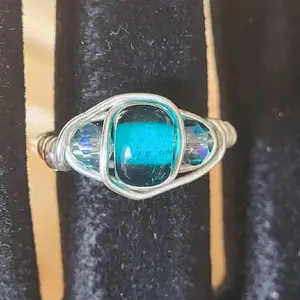 3 Stone wire wrapped ring