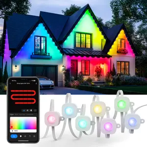 Permanent Outdoor Lights Waterproof IP65, 100Ft Smart RGB 72 LED Eaves Lights APP Control DIY Scene Modes for Christmas Decorations,House, Outdoor, Garden Decor, Work with Alexa, Google Assistant