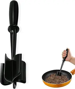 Meat Chopper, Hamburger Chopper, Potato Masher-Professional Multifunctional Heat Resistant Nylon Ground Beef Smasher Kitchen Tools And Gadgets, ​Safe For Non-Stick Cookware Utensils