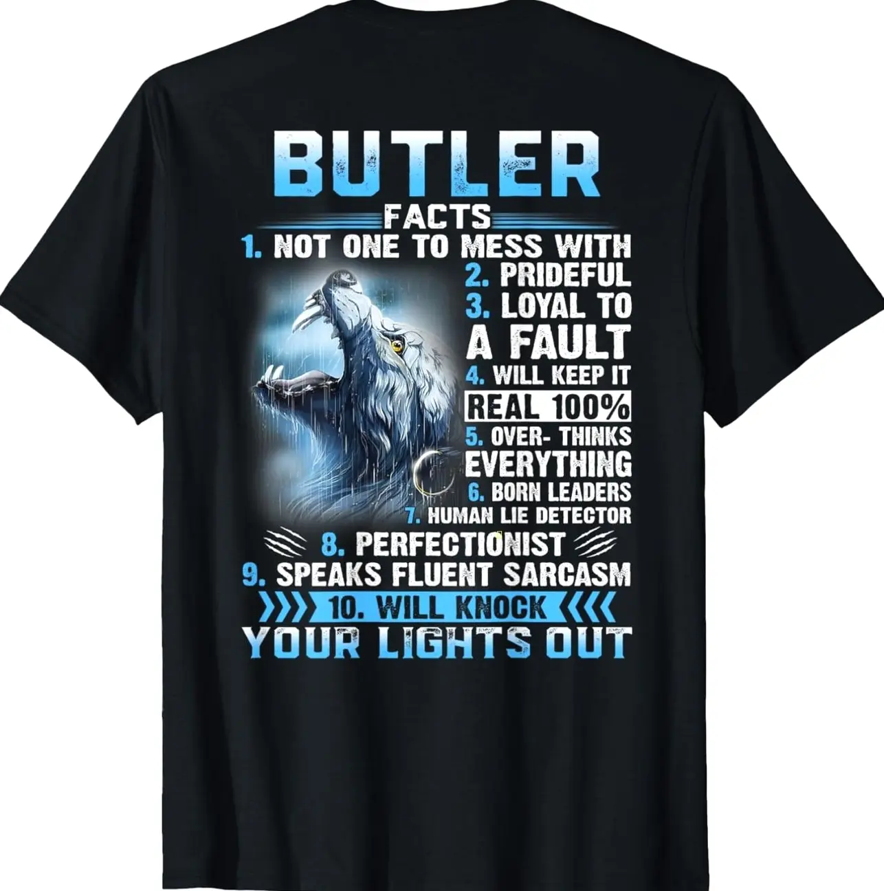 Butler Last Name - Personalized Butler (On Back) T-Shirt 862