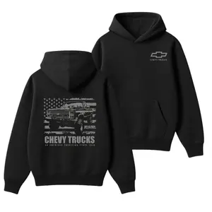 Chevy Trucks Hoodie, American Flag Graphic Sweatshirt, Classic Pickup Hoodie for Proud Truck Owners & Diesel Lovers