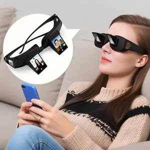 Lazy Person Glasses, Durable Unisex Universal Fit Plastic Eyewear, Side-Lying TV Viewing Prism Technology Glasses, Adjustable Angle 90 Degrees, Suitable for Home Relaxation