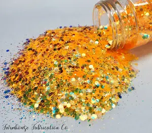 "Pocket Full of Sunshine" / Chunky Irridescent Polyester Glitter/ Tumbler Glitter / Oranfe Glitter