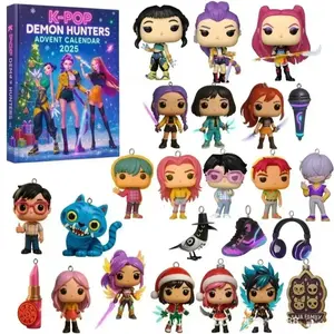 2026 New K-Pop Devil Hunter Calendar Blind Box, Count Down Calendar, Anime PVC Model Doll, Acrylic Christmas Tree Ornament, Gothic Style Party Set