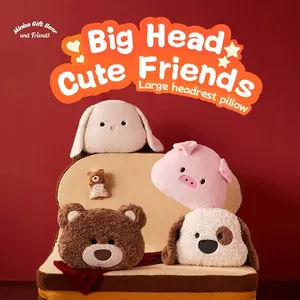 【Gift for Mom】 MINISO Cute Plush Pillow Set, Bear Pig Bunny Stuffed Plush Cushion, Soft Plush Toy for Bedroom, Cute Gift for Kids, Teens & Animal Lovers#Summervibes
