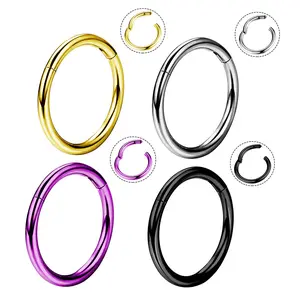 Oufer 20G Titanium Hinged Segment Nose Hoop Ring Helix Conch Hoop Ring