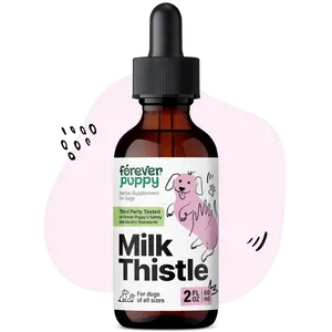 Milk Thistle Supplement for Dogs - Liver Support for Dogs with Milk Thistle Extract - Silymarin Supplements & Vitamins for Small Large Medium Breed - Canine Liver Detox Drops - 2 oz