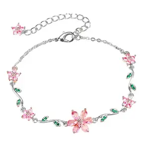 Veliora Gift B Dainty Flower Zircon  – Unique Light Luxury Hand Jewelry for Women, Chic Delicate Accessory A birthday gift for my bestie Fashion  jewelry valentine's gift for bf souvenir valentines gift ideas for husband teen mini gifts money bracelet