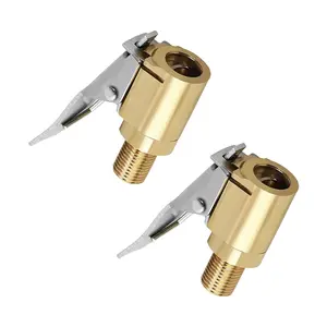 1/2 Pcs Brass Locking Tire Air Chuck, Tire Inflator Hose Adapter for Twist On Connection Convert to Lock On, No Air Leakage Air Compressor Pump Clip On Tire Chucks, Tire Nozzle with Tire Valve Thread