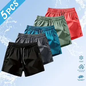 Men's Breathable Cooling Shorts, 3-Pack - Quick-Dry Fabric, Adjustable Drawstring, Summer Casual Bottoms with Top-Notch Versatility for Everyday Activities