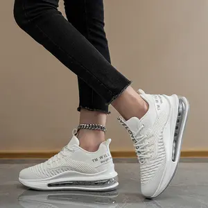 Women's Extra-Large Air Cushion Sneakers - Supportive Wide-Fit Design with Soft Shock Absorption for Daily Walking Work Comfortable All-Day Wear Breathable Mesh Material Lightweight Cushion Support